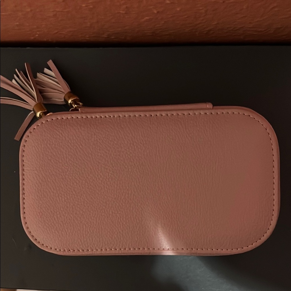 Pink Leather Tassel Jewelry Case